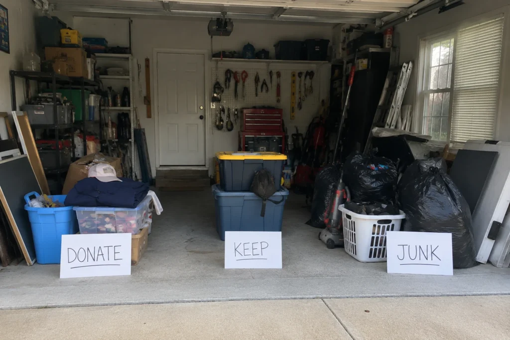Homeowner prepared items for junk removal pickup in Brockton MA